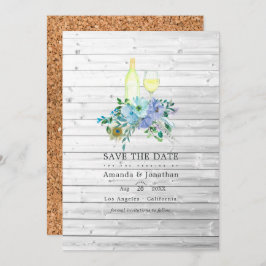 Rustieke Mint Boho Wijnproeverij Trouwfoto Save The Date