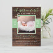 Rustieke Mint | FOTOGERAMTE DOOP Uitnodiging Elega (Staand voorkant)