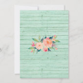 Rustieke Mint Groen Hout Waterverf Bloemen Kaart (Achterkant)