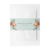 Rustieke Mint Groene Bloemen Bruiloft Uitnodigingen Wikkel (Voorkant Voorbeeld)