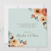 Rustieke Mint Groene Bloemenbruiloft Dank u kaart (Achterkant)