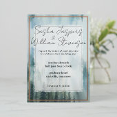 Rustieke Misty Forest bruiloft Folie Uitnodiging (Staand Voorkant)