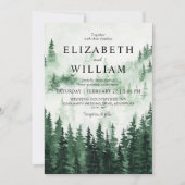 Rustieke Misty Forest bruiloft Kaart (Voorkant)