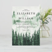 Rustieke Misty Forest bruiloft Kaart (Staand voorkant)