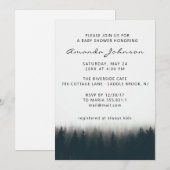 Rustieke Misty Forest PineTrees Woodland Baby show Kaart (Voorkant / Achterkant)