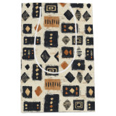 Rustieke Modderdoek Geometrisch Patroon (1) Medium Cadeauzakje (Voorkant)