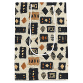 Rustieke Modderdoek Geometrisch Patroon (1) Medium Cadeauzakje (Achterkant)