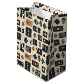 Rustieke Modderdoek Geometrisch Patroon (1) Medium Cadeauzakje (Achterkant Gekanteld)