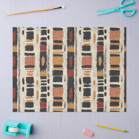 Rustieke Modderdoek Geometrisch Patroon (1) Tissuepapier (Craft)
