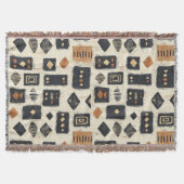 Rustieke Modderdoek Geometrisch Patroon (2) Deken (Voorkant)