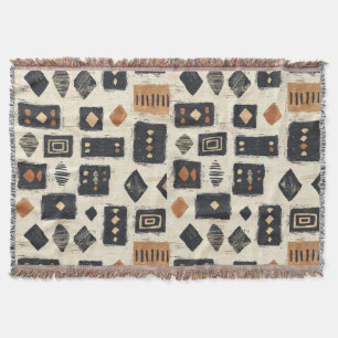 Rustieke Modderdoek Geometrisch Patroon (2) Deken