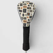Rustieke Modderdoek Geometrisch Patroon (2) Golfheadcover (Voorkant)