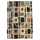 Rustieke Modderdoek Geometrisch Patroon (2) Medium Cadeauzakje (Achterkant)
