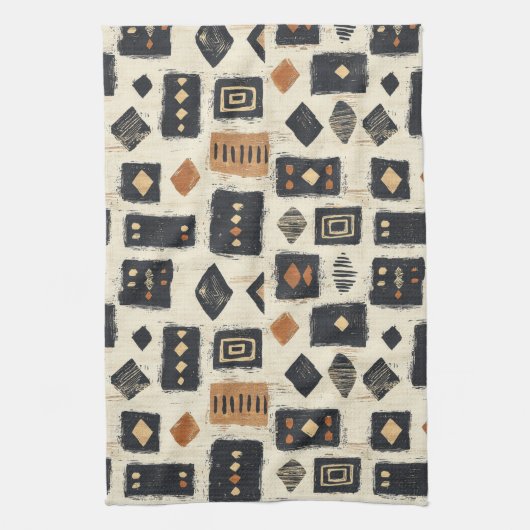 Rustieke Modderdoek Geometrisch Patroon (2) Theedoek (Verticaal)