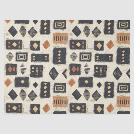 Rustieke modderdoek geometrisch patroon (2) tissuepapier (Voorkant)