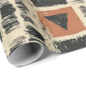 Rustieke Modderdoek Geometrisch Patroon (3) Cadeaupapier (Rol Hoek)