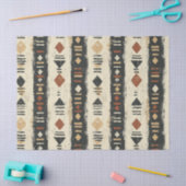 Rustieke Modderdoek Geometrisch Patroon (4) Tissuepapier (Craft)