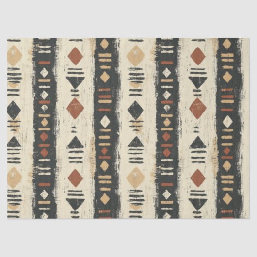Rustieke Modderdoek Geometrisch Patroon (4) Tissuepapier (Voorkant)