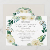 Rustieke moderne Alabaster Roos Eucalyptus krans Kaart (Voorkant / Achterkant)