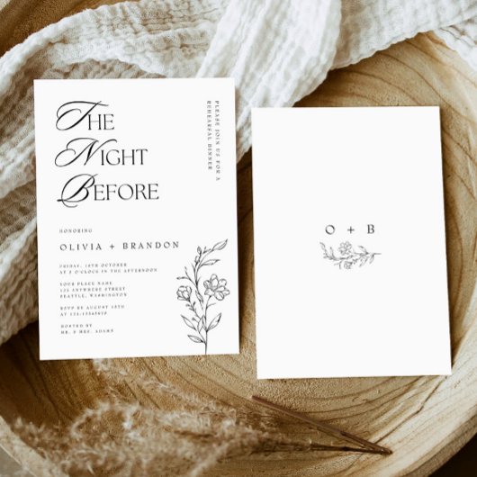 Rustieke moderne avond voor repetitie diner kaart