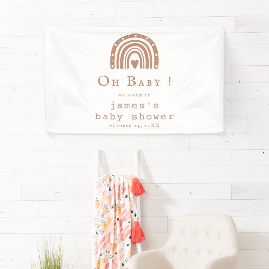 Rustieke moderne baby shower banner – Emelia (Insitu)
