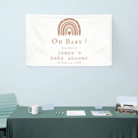 Rustieke moderne baby shower banner – Emelia (Beurs)