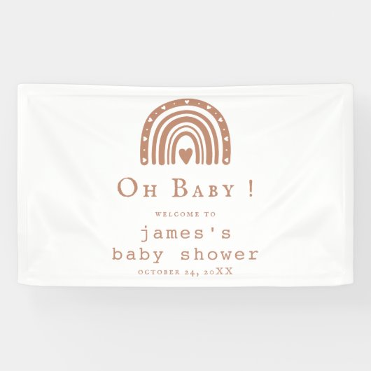 Rustieke moderne baby shower banner – Emelia (Horizontaal)