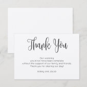 Rustieke moderne bedankkaart. Eenvoudige bruiloft  Bedankkaart (Voorkant / Achterkant)