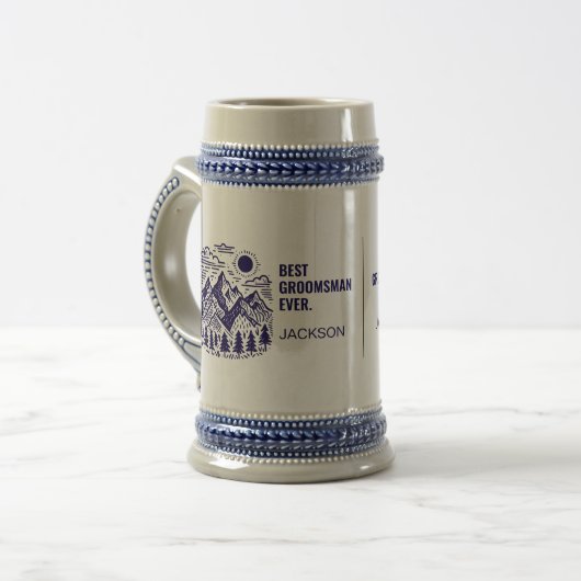 Rustieke Moderne Bergen Custom Groomsman Bierpul (Voorkant links)