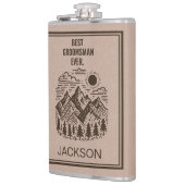 Rustieke Moderne Bergen Custom Groomsman Heupfles (Links)