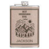 Rustieke Moderne Bergen Custom Groomsman Heupfles (Voorkant)