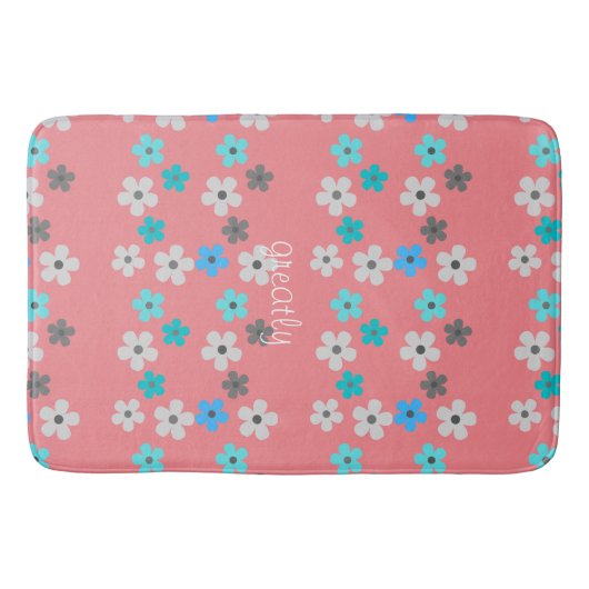 Rustieke moderne bloemen badmat (Voorkant)