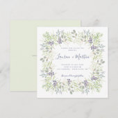 Rustieke moderne bloemen en olijven waterverf Brui Kaart (Voorkant / Achterkant)