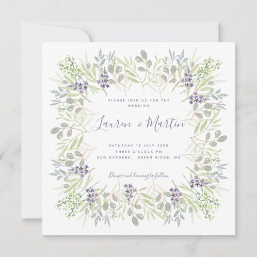 Rustieke moderne bloemen en olijven waterverf Brui Kaart (Voorkant)