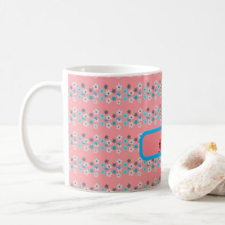 Rustieke moderne bloemen koffiemok