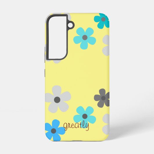 Rustieke moderne bloemen samsung galaxy hoesje (Achterkant)