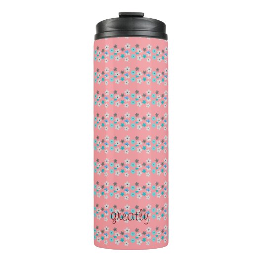 Rustieke moderne bloemen thermosbeker (Voorkant)