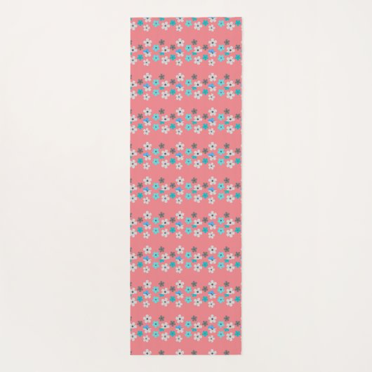 Rustieke moderne bloemen yogamat (Achterkant)