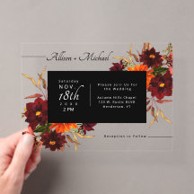 Rustieke Moderne Bloemige Aquarel Herfst Bruiloft