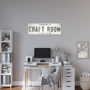 Rustieke moderne boerderij ambachtelijke kamer & s canvas afdruk