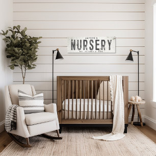 Rustieke Moderne Boerderij Baby Slaapkamer Lang Canvas Afdruk