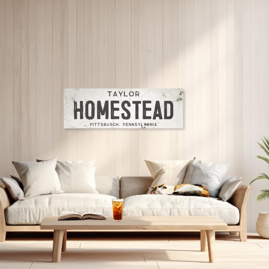 Rustieke moderne boerderij Homestead & City Canvas Afdruk