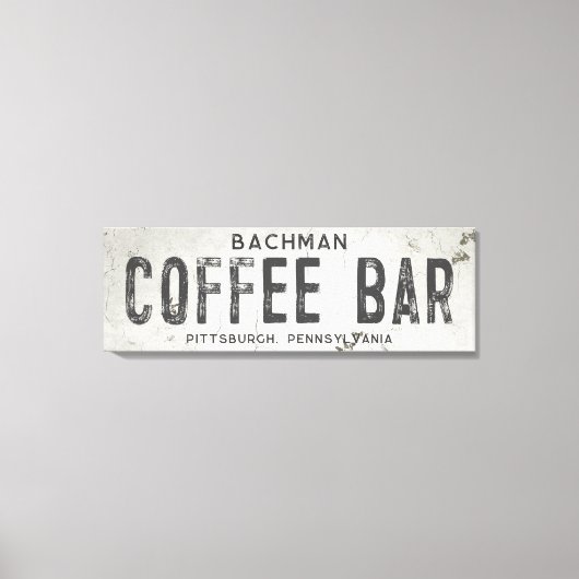 Rustieke Moderne Boerderij Koffie Bar & Stad Canvas Afdruk (Voorkant)