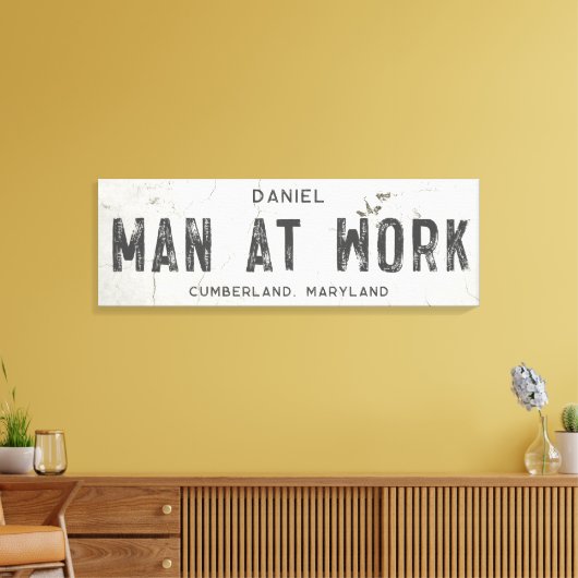 Rustieke Moderne Boerderij Mannelijk Kantoor Long Canvas Afdruk (Insitu (Woonkamer))