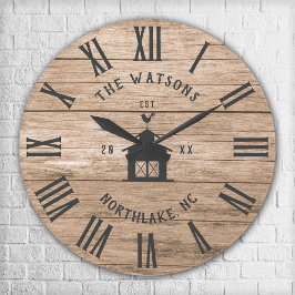 Rustieke moderne boerderij op maat gemaakte famili grote klok
