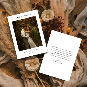 Rustieke Moderne Boho Budget Foto Huwelijksliefde Bedankkaart