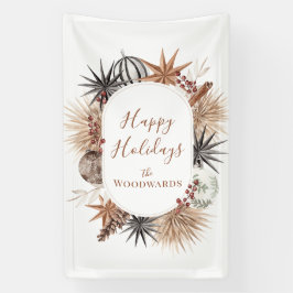 Rustieke moderne Boho vakantie Kerstmis Spandoek