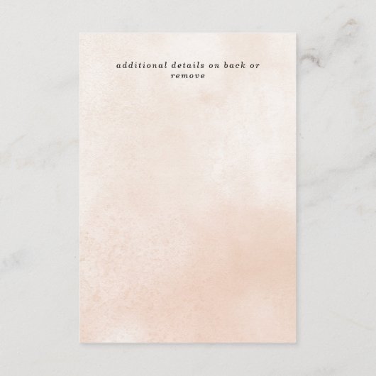 Rustieke moderne Bourgogne Perzik Bloemen Herfst B Informatiekaartje (Achterkant)