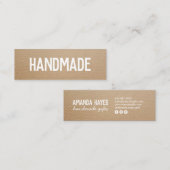 Rustieke moderne bruine kraft handgemaakte geschen mini visitekaartje (Voorkant / Achterkant)