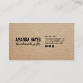 Rustieke moderne bruine kraft handgemaakte geschen visitekaartje (Achterkant)
